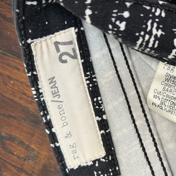 Rag & Bone Vertical Stripe Black and White Jean Leggings - Picture 3 of 5